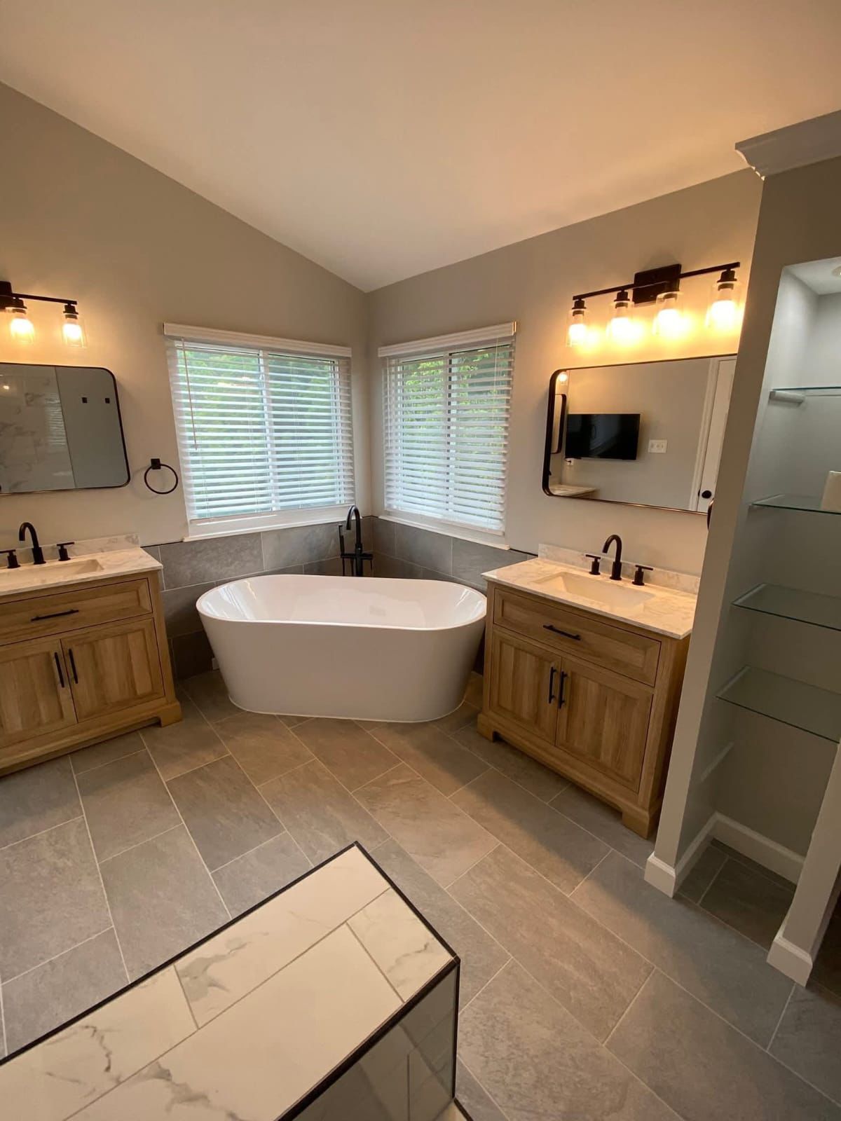 After: Bright modern basement