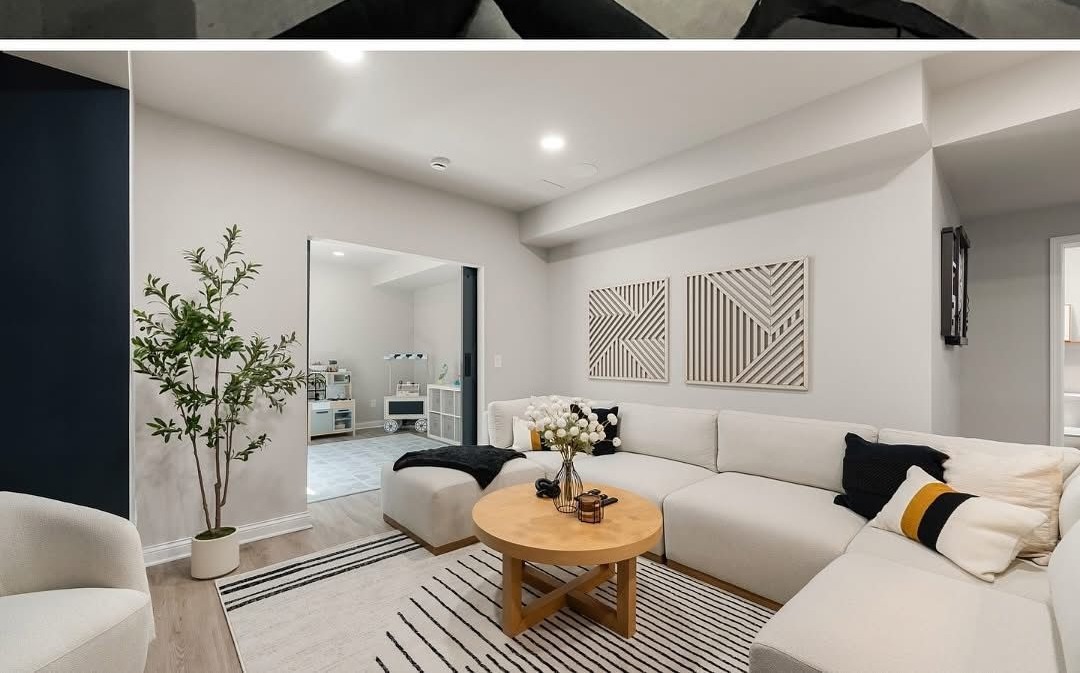 After: Bright modern basement