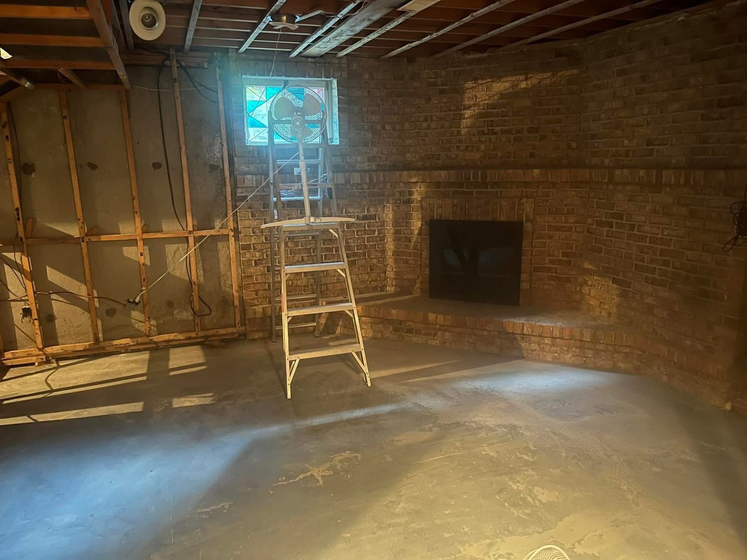 Before: Dark basement
